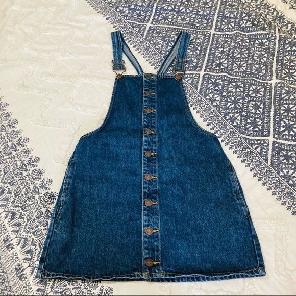 Forever 21 Denim Blue Mini Overall Dress Small - Picture 5 of 11